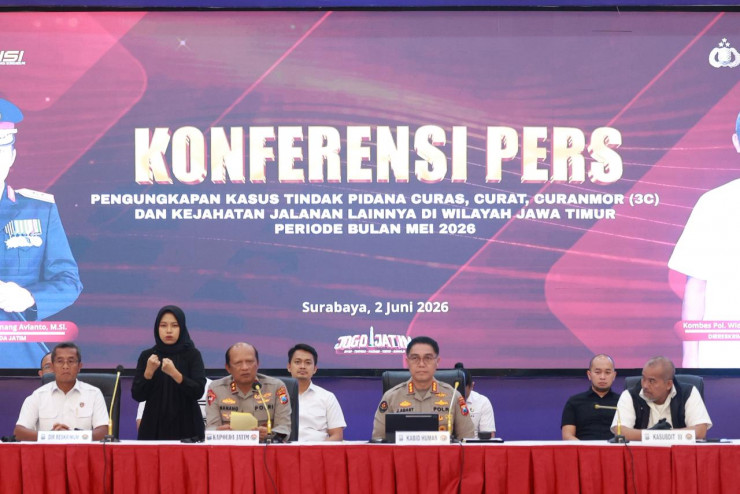 Polda Jatim Ungkap 320 Kasus 3C dan Kejahatan Jalanan Selama Mei 2026