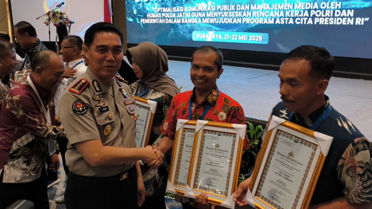 Humas Polresta Sidoarjo Raih Dua Penghargaan di Rakernis Bidhumas Polda Jatim 2026