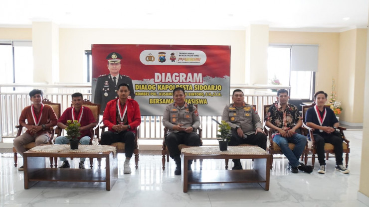 Bertemu GMNI, Kapolresta Sidoarjo Ajak Mahasiswa Sukseskan Pemilu 2024