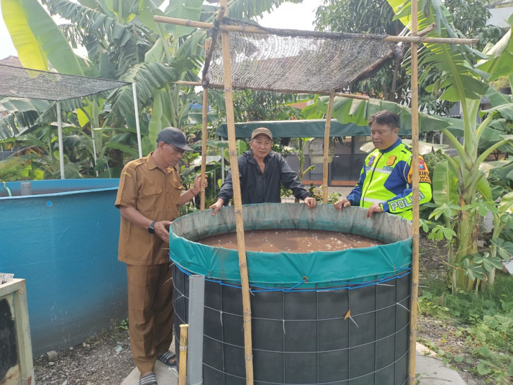 Bhabinkamtibmas dan Pemdes Wedi Tinjau Lokasi Budidaya Lele, Dorong Ketahanan Pangan Mandiri