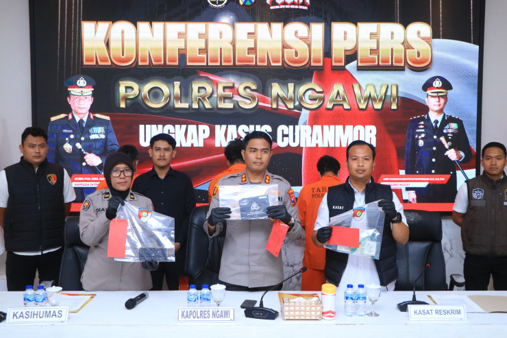 Kurang dari 24 Jam, Polres Ngawi Berhasil Ungkap Kasus Curanmor 17 TKP Lintas Provinsi