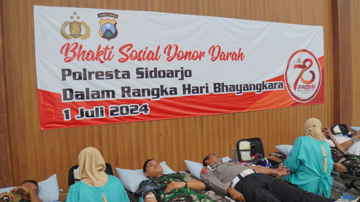 Hari Bhayangkara Ke-78, Polresta Sidoarjo Target 300 Kantong Darah